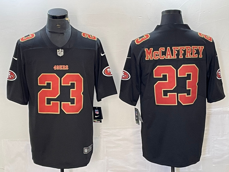 Men's San Francisco 49ers Christian McCaffrey #23 Carbon Black Jersey